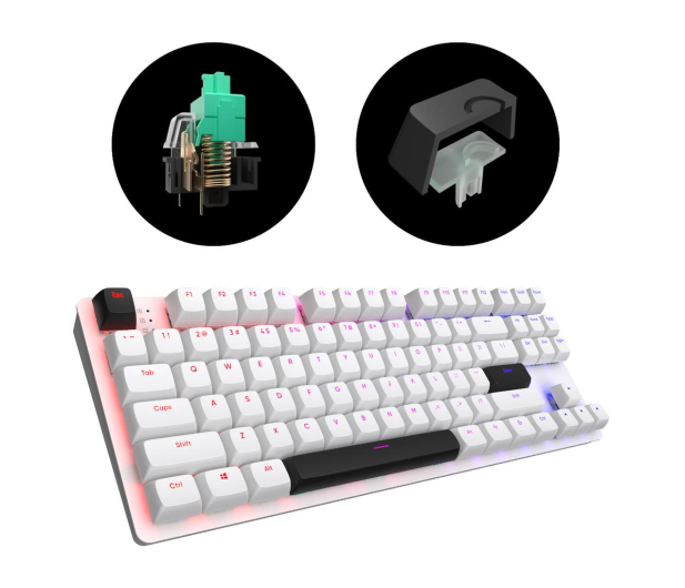 DARK PROJECT DPO87 White TKL G3MS Sapphire Hot-Swap DPP87_GSH_WHITE_ANSI_ENG - 1279858 - zdjęcie 4